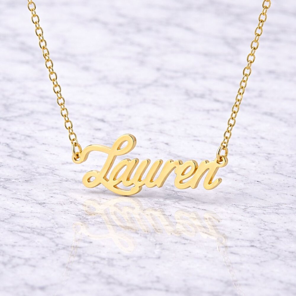 Lauren Name Plate Necklace